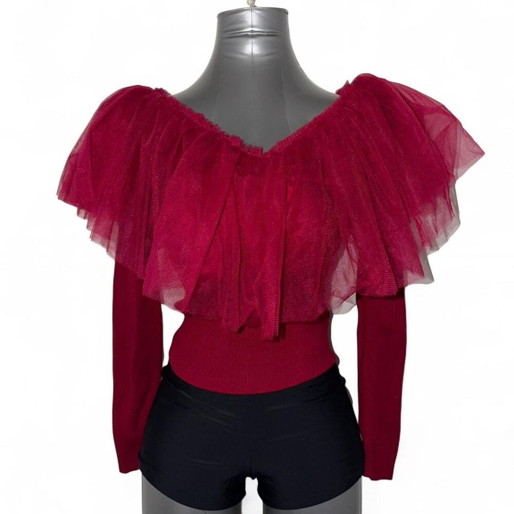 NWT Endless-rose Women's Red Long Sleeved Top